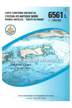 Carte SHOM 6561L - Carte Conforme Oblique Atlantique Nord. France-Antilles - Route du Rhum Prix Bas