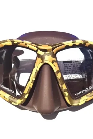Masque de chasse sous marine en apnée Denty Spearfishing Camouflage Marron Désert Certifié