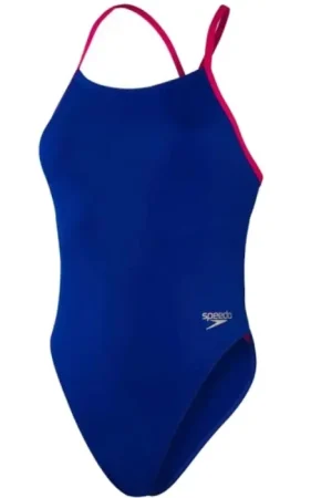 Prix Réduit Maillot de bain Solid Tie-Back Speedo Bleu - Taille 40