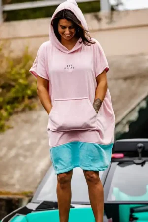 Marque Poncho avec capuche Jetpilot rose/bleu