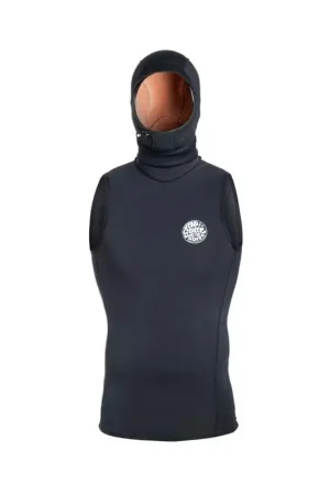 Lycra Débardeur avec cagoule FBOMB POLYPRO HOOD VEST RIP CURL 1619 BLACK/BLACK Produit De Marque