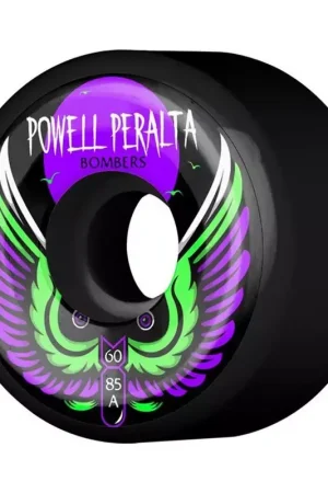 Roue Skateboard POWELL PERALTA Wheels Jeu De 4 Bomber Iii 60m 85a Black Prix Choc