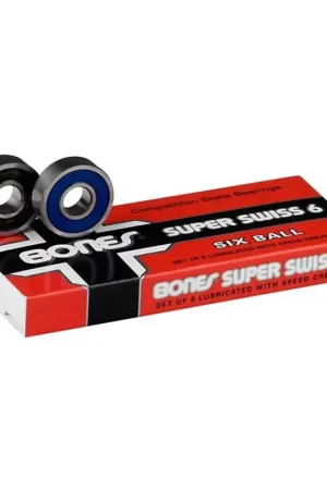 Réduction Roulements Skateboard BONES Roulements Jeu De 8 Swiss Super 6 Ball