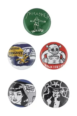 Promotion THRASHER buttons (pack de 5) usual suspects Jusqu'à Épuisement Des Stocks