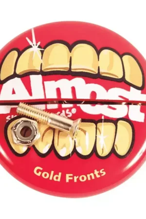 Visserie ALMOST SKATEBOARDS (jeu de 8) allen 1 pouce gold mouth Nouvelle Collection