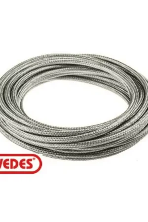Dernière Chance ELVEDES 10m Gaine de frein Titanium Silver tressee avec liner diamètre 5,0mm