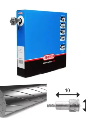 Usine Directe ELVEDES 100 Cable de freins 2 000mm 1x19 fils Stainless Slick diamètre 1,5mm tete en V diamètre 5,5x10