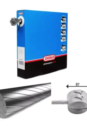 ELVEDES 100 Cable de freins 2 000mm 1x19 fils Stainless Slick diamètre 1,5mm tete en T diamètre 7x6 Marque