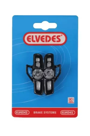 ELVEDES Paire de patins plus porte patins Alu route 55mm White Compound pour Campagnolo Réduction
