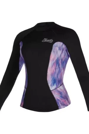 Veste néoprène MYSTIC Diva manche longue 2mm Femme - Black/Purple Produit De Marque