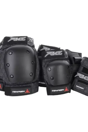 Set de protection complet TEMPISH Rimz Skate Pads 3-Pack Noir Satisfait Ou Remboursé