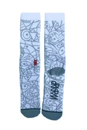 Nouveauté Chaussettes skate DARKROOM Collective Blanc