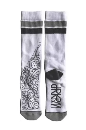 Chaussettes skate DARKROOM Sliver Blanc Achat Immédiat