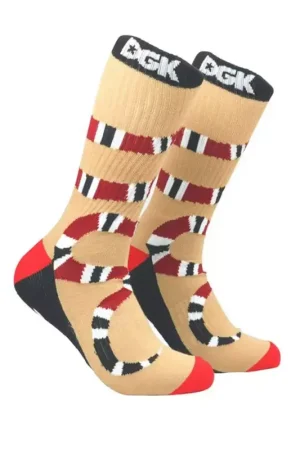 Chaussettes skate DGK SKATEBOARDS King Crew Beige Meilleur Prix