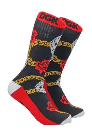 Chaussettes skate DGK SKATEBOARDS Prestige Crew Noir Meilleur Prix