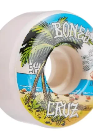 Roues skate BONES (x4) Stf V2 Cruz Buena Vida Blanc 103A Commander Maintenant