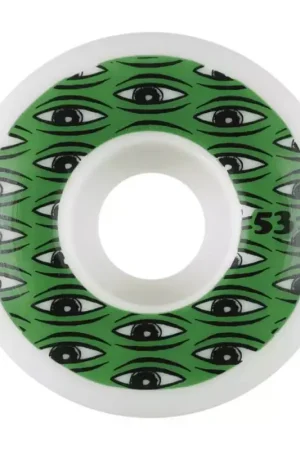 Expédition Rapide Roues skate TOY MACHINE (x4) All Seeing Blanc 100A 53mm