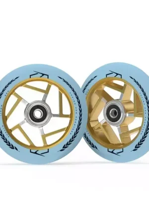 Paire de roues trottinette FUZION Apollo Baby Blue/Gold 110mm Retour Gratuit