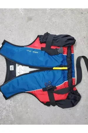 Usine Directe Gilet Flotaison Aqua Design Bleu Rouge XXL