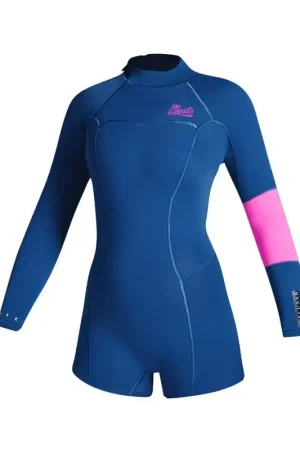 Combinaison shorty femme MYSTIC Lunar 2/2mm Back Zip Summer Blue Vente Directe