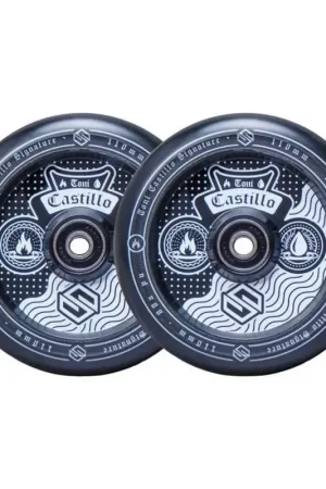 Paire de roues trottinette STRIKER Toni Castillo 110mm Noir Populaire