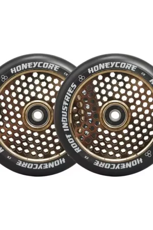 Livraison Express Paire de roues trottinette ROOT INDUSTRIES Honey Noir Gold Rush 120mm