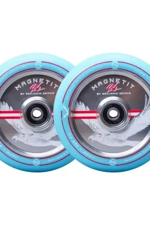 Dernier Modèle Paire de roues trottinette STRIKER Bgseakk Magnetit Bleu-vert 110mm