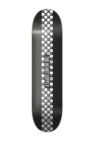 Authentique Plateau de skate HEART SUPPLY Check Stripe Noir 8.5