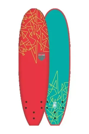 Expédié Aujourd'hui Planche de surf mousse WAVE POWER Softy EPS 7´0 Red/Teal