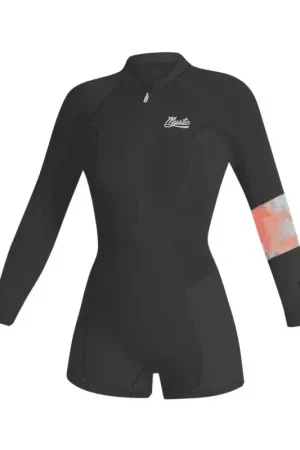 Combinaison shorty femme MYSTIC Lunar Longarm 2/2mm Frontzip Dark Grey Offre Limitée