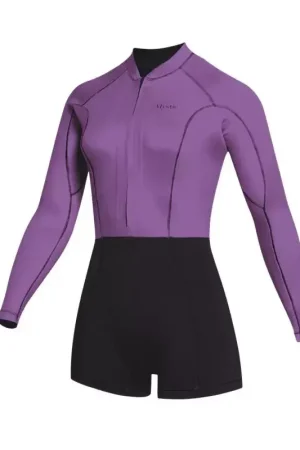 Commander Vite Combinaison shorty femme MYSTIC Lunar Longarm 2/2mm Frontzip Sunset Purple