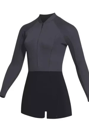 Combinaison shorty femme MYSTIC Lunar Longarm 2/2mm Frontzip Black Prix Réduit