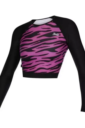 Lycra femme MYSTIC Diva LS Crop Tee Black/Pink Dernière Chance
