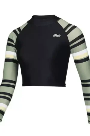 Prix Réduit Lycra femme MYSTIC Jayde LS Crop Rash Vest Olive Green