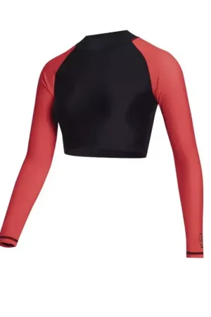 Petit Prix Lycra femme MYSTIC Jayde L/S Crop Rashvest Black / Red