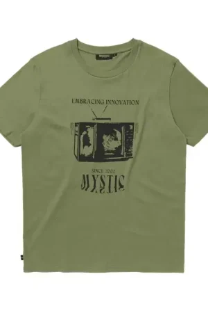 Tee shirt MYSTIC Broadcast Tee Dark Olive Bon Plan