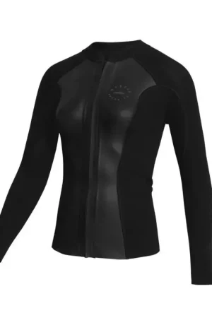 Top néoprène femme MYSTIC Sway L/S 2mm Frontzip Black Remise