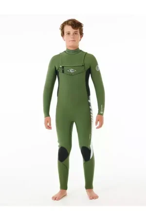 Offre Du Jour Combinaison intégrale junior RIPCURL Dawn Patrol 5/3 Chest Zip Green
