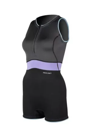 Livraison Express Combinaison femme short jane PROLIMIT Fire Sleeveless Frontzip 2/2 Q-lining FL Lavender/Black