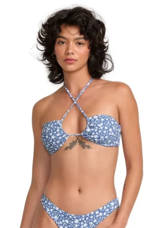 Vente Flash TOP BIKINI RVCA FLEUR HALTER BANDEAU
