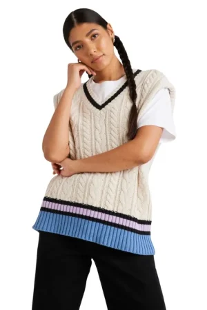 GILET RVCA WEEKEND CABLE KNIT Bon Plan