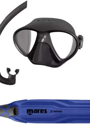 Pack PMT Piscine - Masque X-Free + Palmes X-Wing + Tuba Dual Paiement Sécurisé